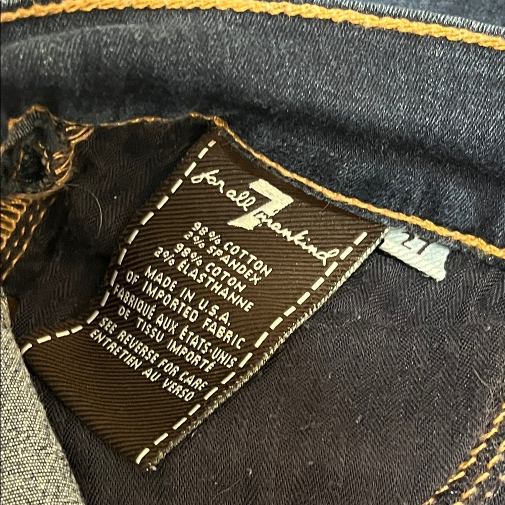 Women’s 7 For All Mankind The Skinny Dark Blue Jeans - Picture 8 of 8